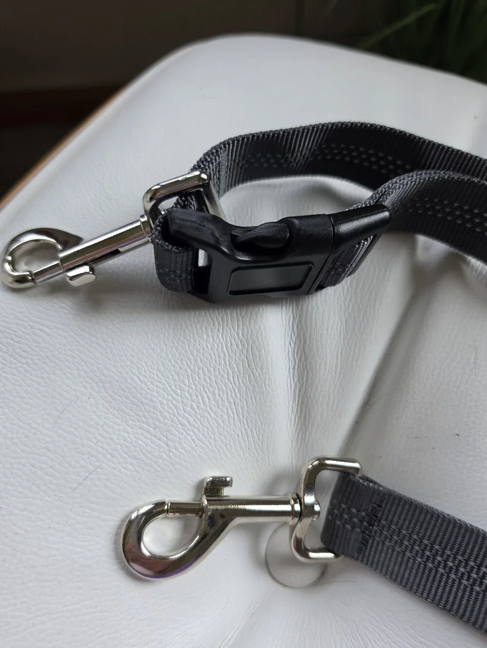 Tuff Mutt Hands-Free Bungee Dog Leash Gray Purple Running Hiking